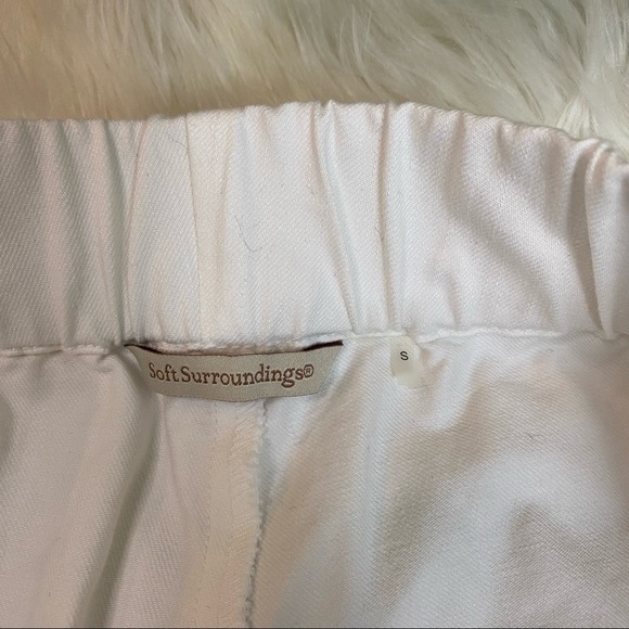 Soft Surroundings: Women's Elastic Straight Leg Pull On White Long Pants‎ Small - Picture 4 of 4
